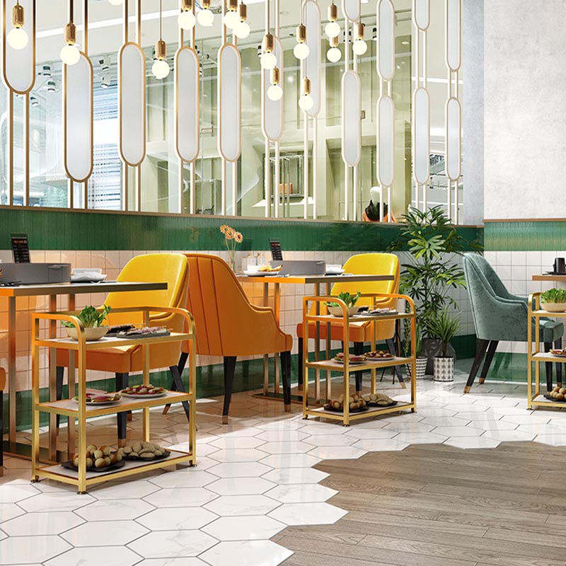 25.59"H Stationary Modern Prep Table Metal Prep Table for Home Use