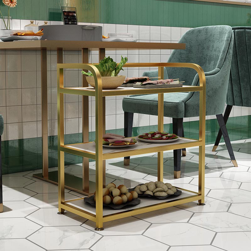 25.59"H Stationary Modern Prep Table Metal Prep Table for Home Use