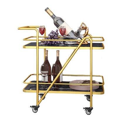 Modern 29.92"H Rolling Prep Table Rectangular Metal Prep Table for Home Use