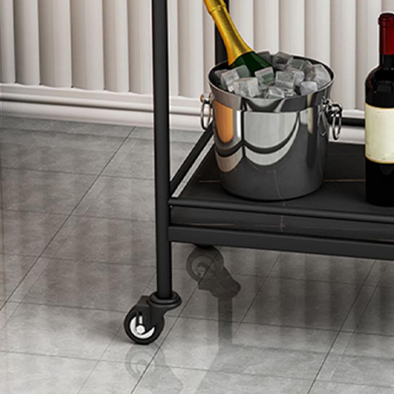 Modern 29.53"H Rolling Prep Table Rectangular Metal Prep Table for Home Use