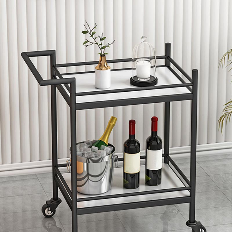 Modern 29.53"H Rolling Prep Table Rectangular Metal Prep Table for Home Use