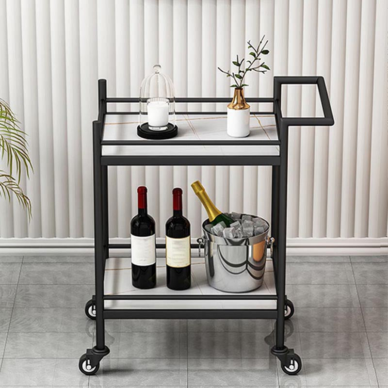 Modern 29.53"H Rolling Prep Table Rectangular Metal Prep Table for Home Use