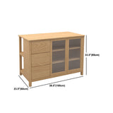 Traditional Stationary Kitchen Island Set Wood Rectangular Island Table for Home Use