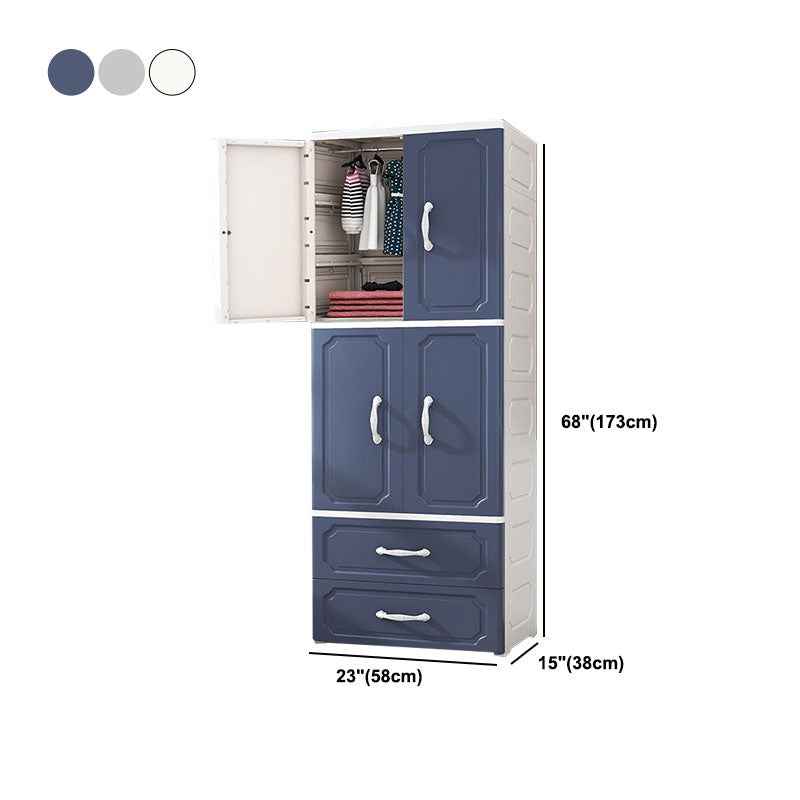Contemporary Style Wardrobe Plastic Wardrobe Closet for Bedroom