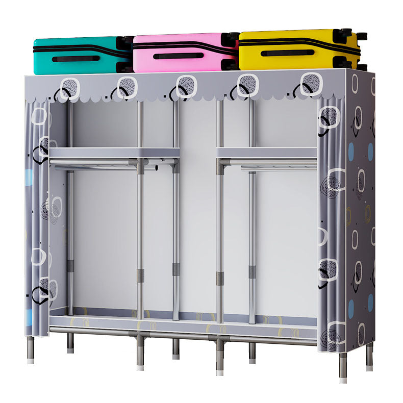 Gabinete moderno con varilla de ropa Gabinete de almacenamiento de metal para dormitorio