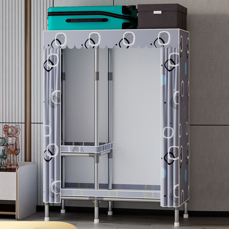 Gabinete moderno con varilla de ropa Gabinete de almacenamiento de metal para dormitorio