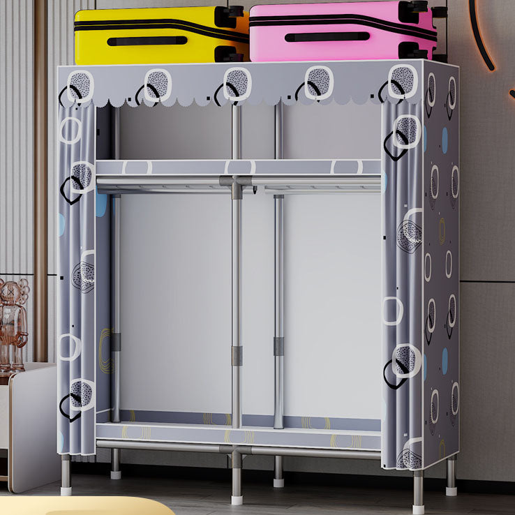 Gabinete moderno con varilla de ropa Gabinete de almacenamiento de metal para dormitorio