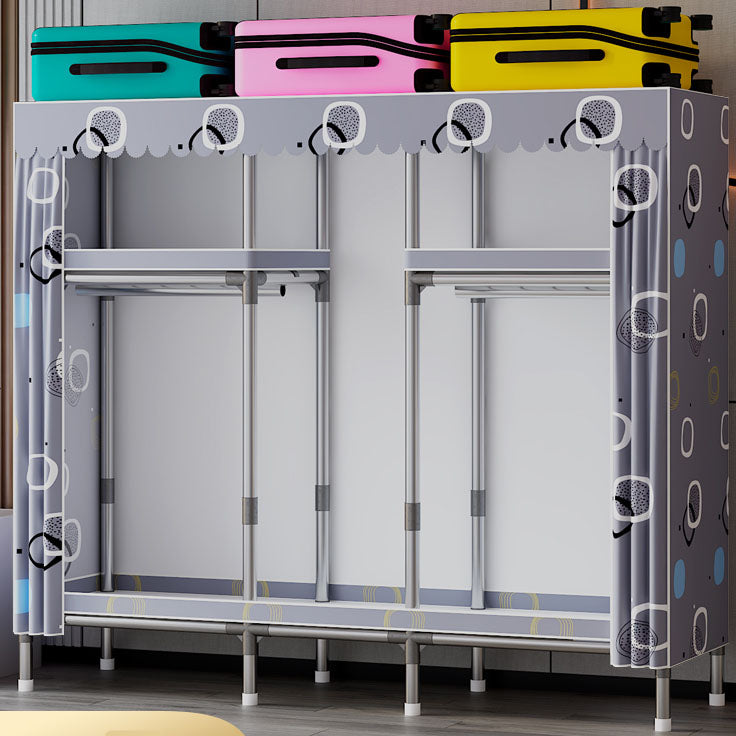 Gabinete moderno con varilla de ropa Gabinete de almacenamiento de metal para dormitorio