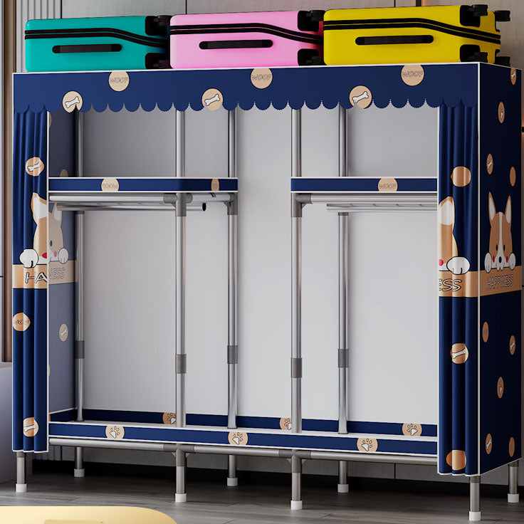 Gabinete moderno con varilla de ropa Gabinete de almacenamiento de metal para dormitorio