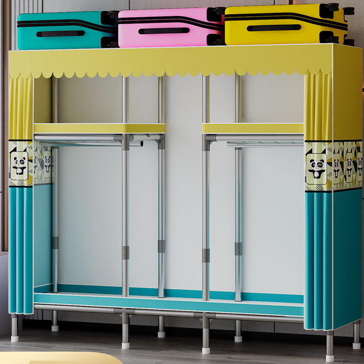 Gabinete moderno con varilla de ropa Gabinete de almacenamiento de metal para dormitorio