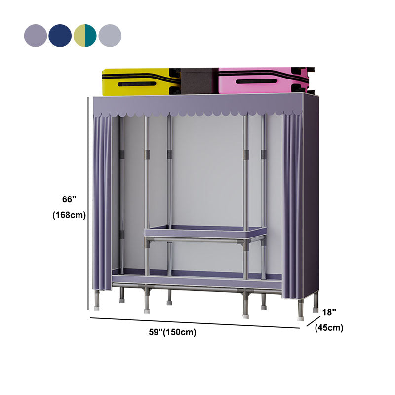 Gabinete moderno con varilla de ropa Gabinete de almacenamiento de metal para dormitorio