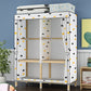 Contemporary Style Wardrobe Armoire Meringue Wood Frame Wardrobe Cabinet for Home