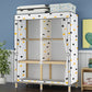Contemporary Style Wardrobe Armoire Meringue Wood Frame Wardrobe Cabinet for Home