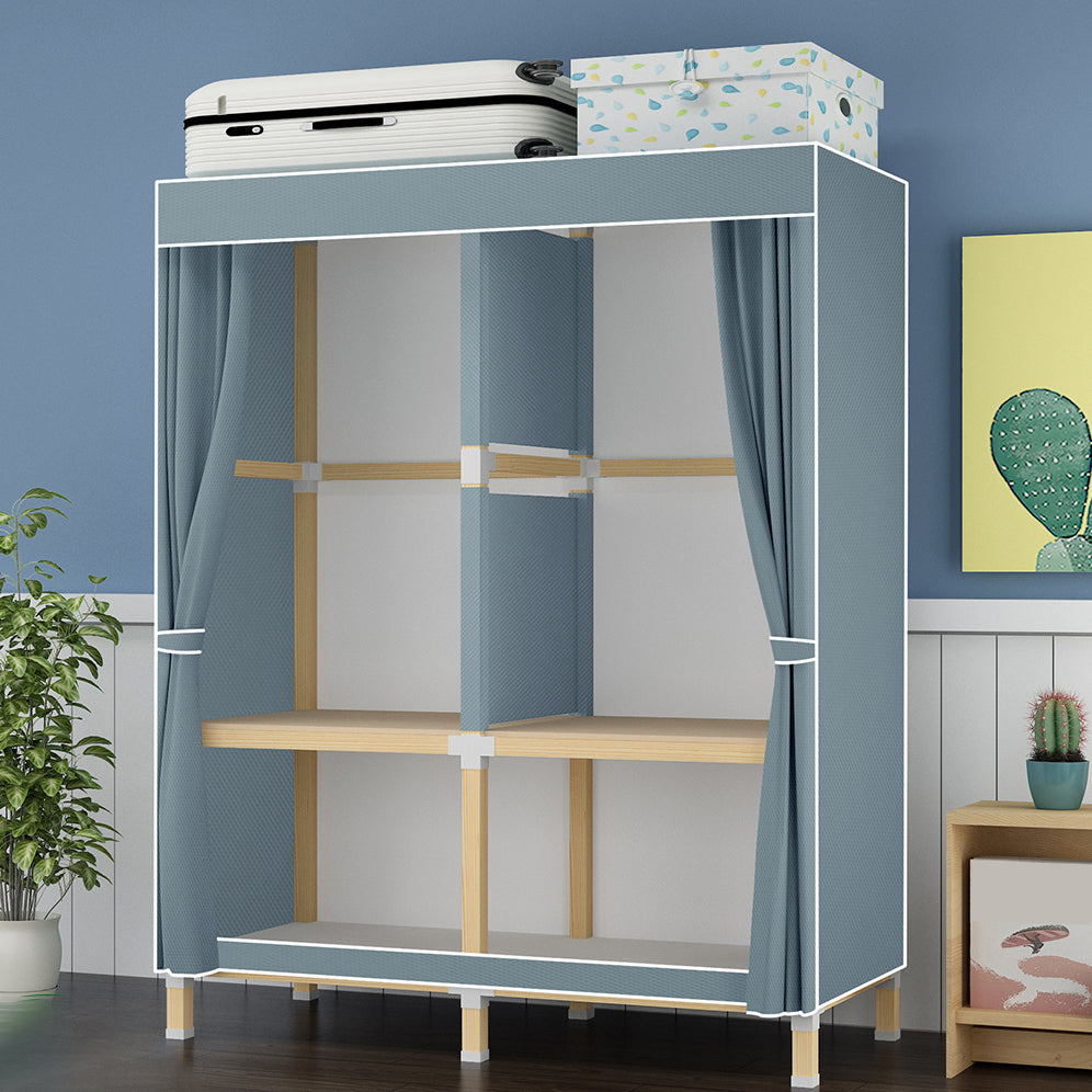 Contemporary Style Wardrobe Armoire Meringue Wood Frame Wardrobe Cabinet for Home