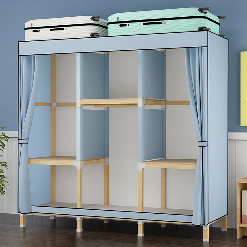 Contemporary Style Wardrobe Armoire Meringue Wood Frame Wardrobe Cabinet for Home