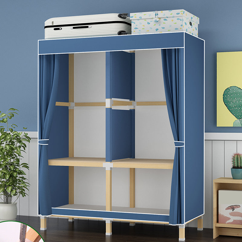 Contemporary Style Wardrobe Armoire Meringue Wood Frame Wardrobe Cabinet for Home