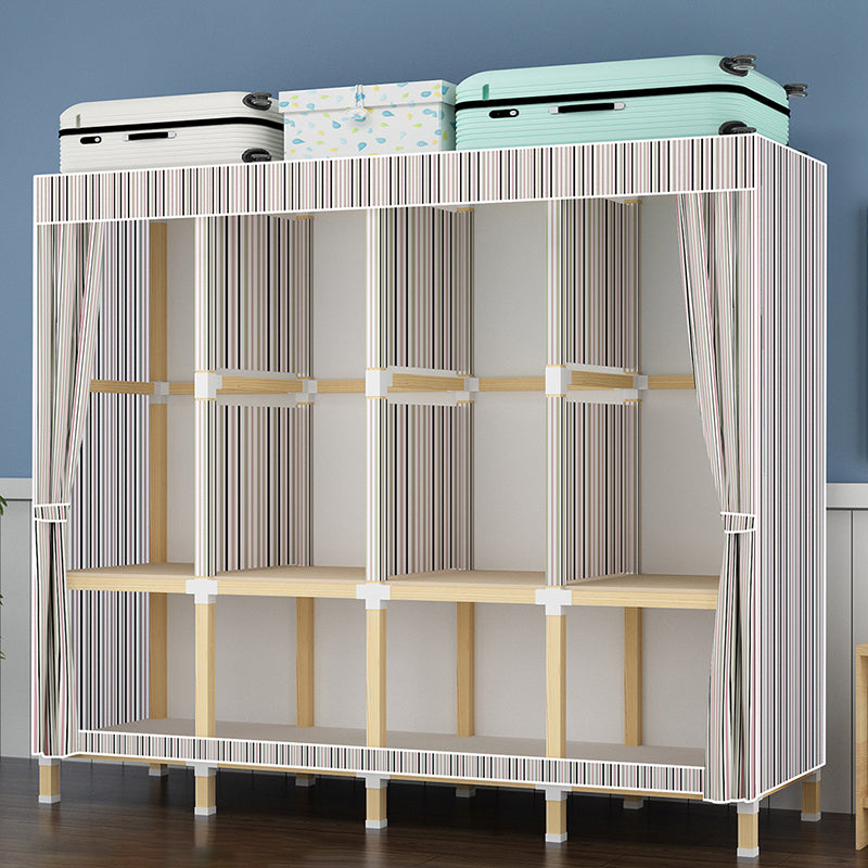 Contemporary Style Wardrobe Armoire Meringue Wood Frame Wardrobe Cabinet for Home