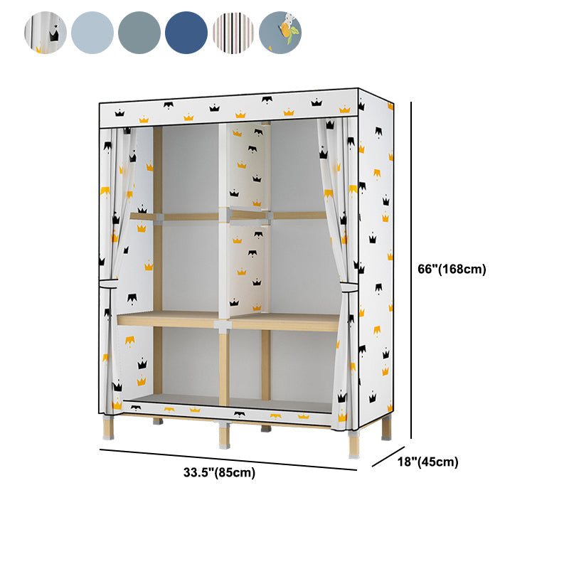 Contemporary Style Wardrobe Armoire Meringue Wood Frame Wardrobe Cabinet for Home