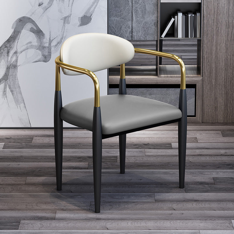 Modern Upholstered Dining Arm Chair Open Back Dining Side Chair Clearhalo 'Dining Chairs' 'Dining Tables & Seating' 'dining_chair' 'furn' 'furn_dining_chair' 'Furniture' 'Kitchen & Dining Furniture' 5409824