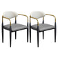 Modern Upholstered Dining Arm Chair Open Back Dining Side Chair Grey 2 Piece Set Clearhalo 'Dining Chairs' 'Dining Tables & Seating' 'dining_chair' 'furn' 'furn_dining_chair' 'Furniture' 'Kitchen & Dining Furniture' 5409825