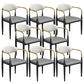 Modern Upholstered Dining Arm Chair Open Back Dining Side Chair Grey 8 Piece Set Clearhalo 'Dining Chairs' 'Dining Tables & Seating' 'dining_chair' 'furn' 'furn_dining_chair' 'Furniture' 'Kitchen & Dining Furniture' 5409831