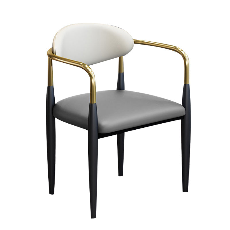 Modern Upholstered Dining Arm Chair Open Back Dining Side Chair Clearhalo 'Dining Chairs' 'Dining Tables & Seating' 'dining_chair' 'furn' 'furn_dining_chair' 'Furniture' 'Kitchen & Dining Furniture' 5409832