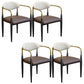 Modern Upholstered Dining Arm Chair Open Back Dining Side Chair Brown 4 Piece Set Clearhalo 'Dining Chairs' 'Dining Tables & Seating' 'dining_chair' 'furn' 'furn_dining_chair' 'Furniture' 'Kitchen & Dining Furniture' 5409834