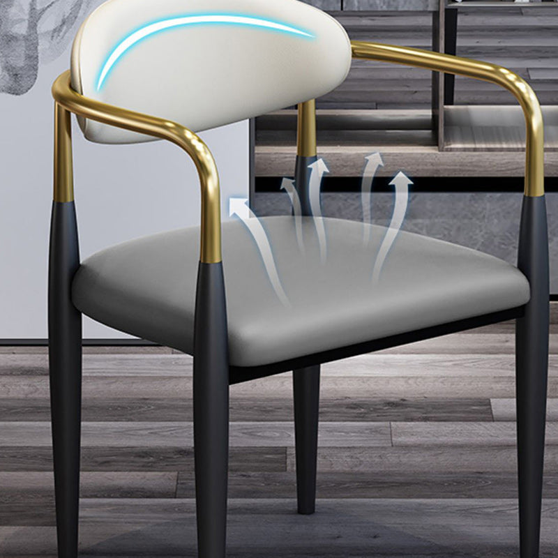 Modern Upholstered Dining Arm Chair Open Back Dining Side Chair Clearhalo 'Dining Chairs' 'Dining Tables & Seating' 'dining_chair' 'furn' 'furn_dining_chair' 'Furniture' 'Kitchen & Dining Furniture' 5409835