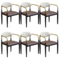 Modern Upholstered Dining Arm Chair Open Back Dining Side Chair Brown 6 Piece Set Clearhalo 'Dining Chairs' 'Dining Tables & Seating' 'dining_chair' 'furn' 'furn_dining_chair' 'Furniture' 'Kitchen & Dining Furniture' 5409837