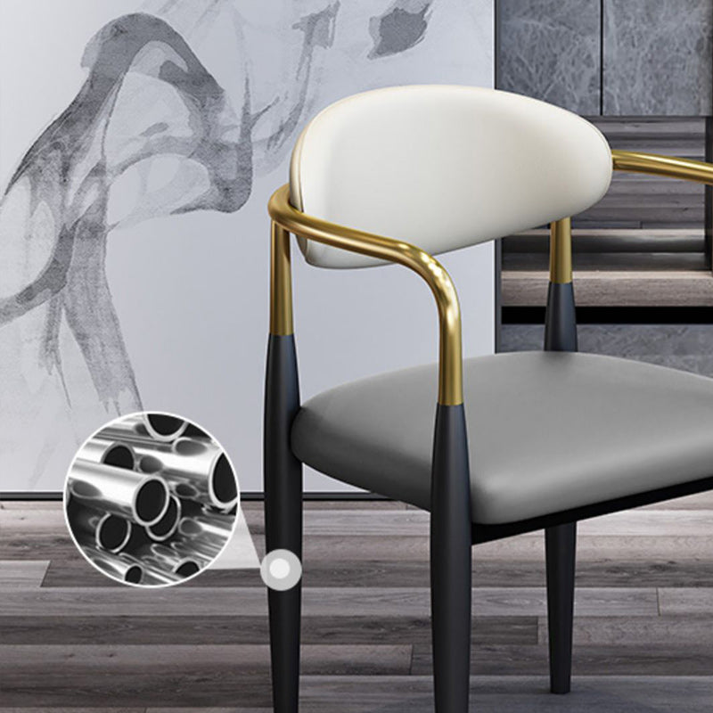 Modern Upholstered Dining Arm Chair Open Back Dining Side Chair Clearhalo 'Dining Chairs' 'Dining Tables & Seating' 'dining_chair' 'furn' 'furn_dining_chair' 'Furniture' 'Kitchen & Dining Furniture' 5409838