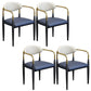 Modern Upholstered Dining Arm Chair Open Back Dining Side Chair Blue 4 Piece Set Clearhalo 'Dining Chairs' 'Dining Tables & Seating' 'dining_chair' 'furn' 'furn_dining_chair' 'Furniture' 'Kitchen & Dining Furniture' 5409843