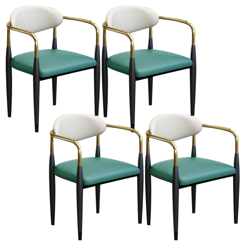 Modern Upholstered Dining Arm Chair Open Back Dining Side Chair Green 4 Piece Set Clearhalo 'Dining Chairs' 'Dining Tables & Seating' 'dining_chair' 'furn' 'furn_dining_chair' 'Furniture' 'Kitchen & Dining Furniture' 5409847