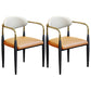 Modern Upholstered Dining Arm Chair Open Back Dining Side Chair Orange 2 Piece Set Clearhalo 'Dining Chairs' 'Dining Tables & Seating' 'dining_chair' 'furn' 'furn_dining_chair' 'Furniture' 'Kitchen & Dining Furniture' 5409850