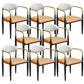 Modern Upholstered Dining Arm Chair Open Back Dining Side Chair Orange 8 Piece Set Clearhalo 'Dining Chairs' 'Dining Tables & Seating' 'dining_chair' 'furn' 'furn_dining_chair' 'Furniture' 'Kitchen & Dining Furniture' 5409853