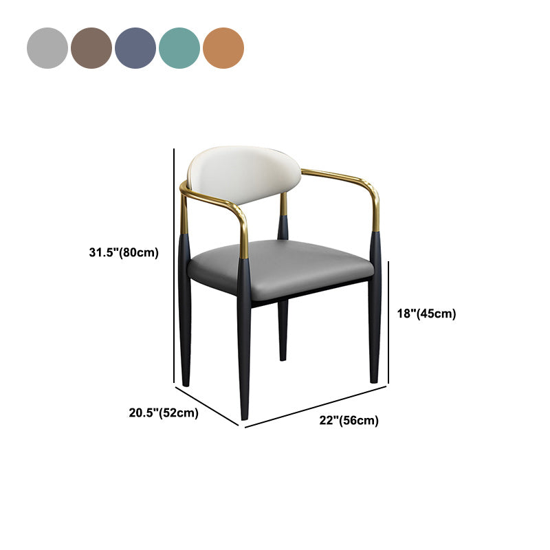Modern Upholstered Dining Arm Chair Open Back Dining Side Chair Clearhalo 'Dining Chairs' 'Dining Tables & Seating' 'dining_chair' 'furn' 'furn_dining_chair' 'Furniture' 'Kitchen & Dining Furniture' 5409854