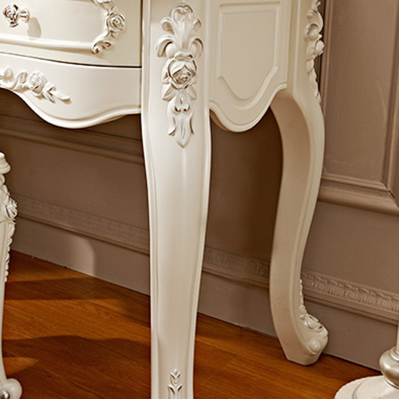 Victorian 33.4 "/41.3" Wide Wood 4 cassetti a specchio Vanity per il trucco a specchio