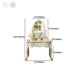 Victorian 33,4 "/41.3" Breites Holz 4 Schubladen Spiegelte Make -up Eitelkeit