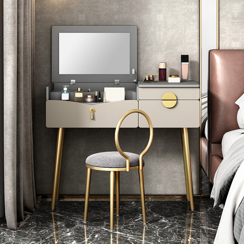 32.2 "Hoogte grijs/ witte flip-top ijdelheid set met lade en spiegel