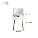 32.2" Height Grey/ White Flip-top Vanity Set with Drawer and Mirror