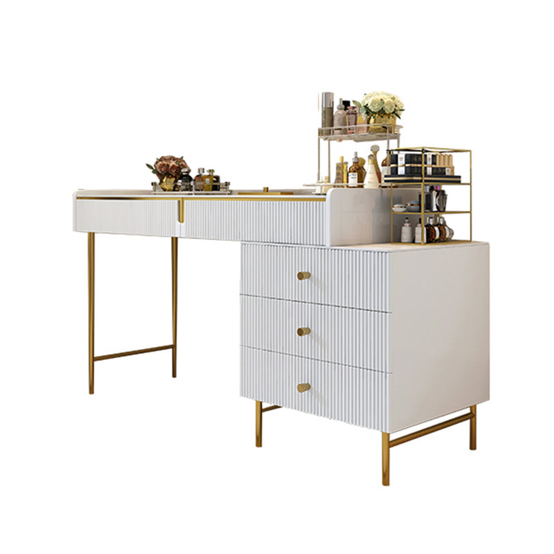 Moderno 29,5 "altezza set di vanità per trucco in legno bianco con cassetti