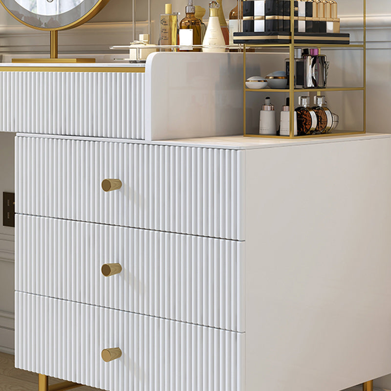 Moderno 29,5 "altezza set di vanità per trucco in legno bianco con cassetti