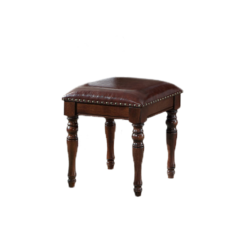 55.1"height Brown/ White Wood Makeup Vanity with Drawers and Mirror Clearhalo 'Bedroom Furniture' 'furn' 'furn_makeup_vanities' 'Furniture' 'Makeup Vanities' 'makeup_vanities' 5411743