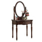 55.1"height Brown/ White Wood Makeup Vanity with Drawers and Mirror Clearhalo 'Bedroom Furniture' 'furn' 'furn_makeup_vanities' 'Furniture' 'Makeup Vanities' 'makeup_vanities' 5411744