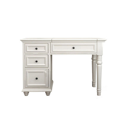 29.5"height Wood Flip-Top Makeup Vanity with Drawers and Mirror, White