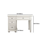 29.5"height Wood Flip-Top Makeup Vanity with Drawers and Mirror, White