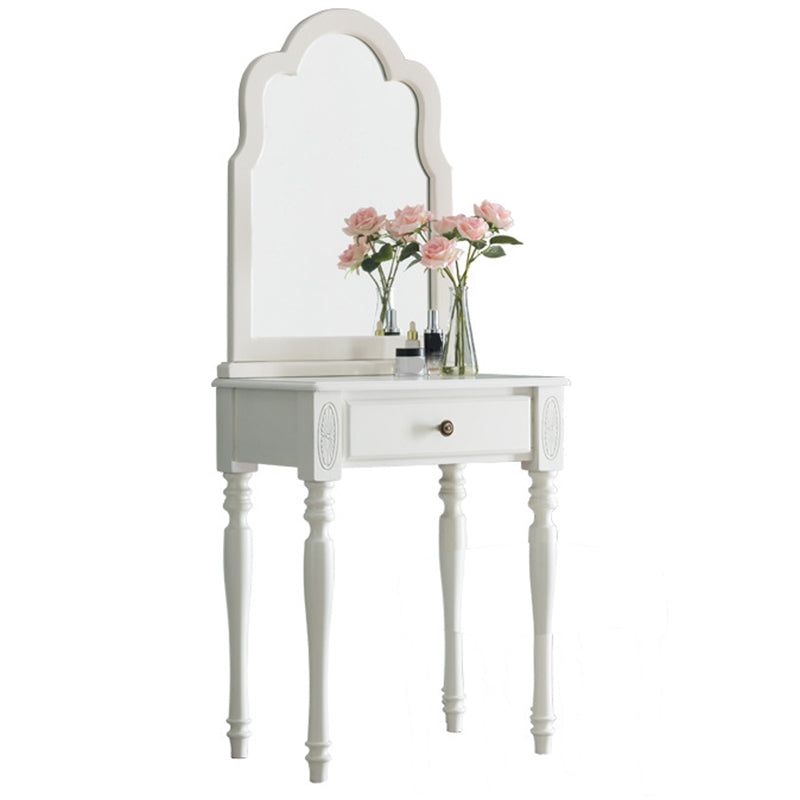 29.5 "高さの茶色/白い木材メイクの引き出しと鏡付きの虚栄心