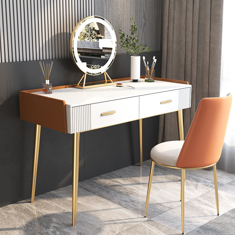 グラムスタイル31.5 "高さウッド/スレートテーブルトップメイクアップバニティセット