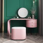 Glam Style 28.7" Height Vanity Set with Stool and Mirror Vanity