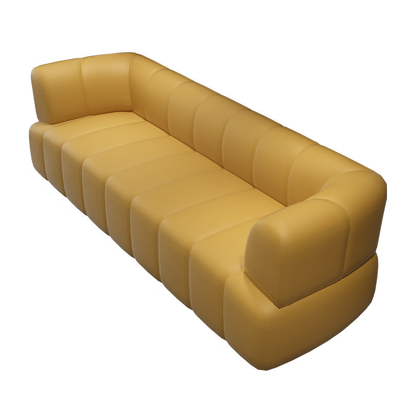 Sofá estándar contemporáneo de brazo de cuero de cuero sintético para sala de estar para sala de estar