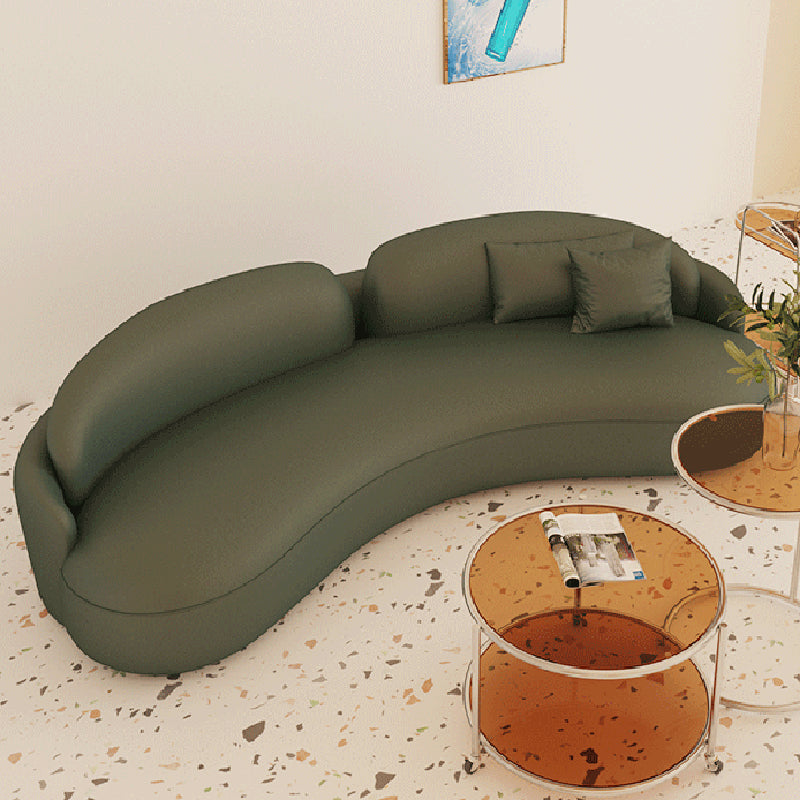 フェイクレザーリビングルーム用の現代的な湾曲したソファーアームレスソファ